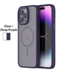 Hybrid Soft + Snap - iPhone 14 Pro Max Case MagSafe Compatible - Clear / Deep Purple