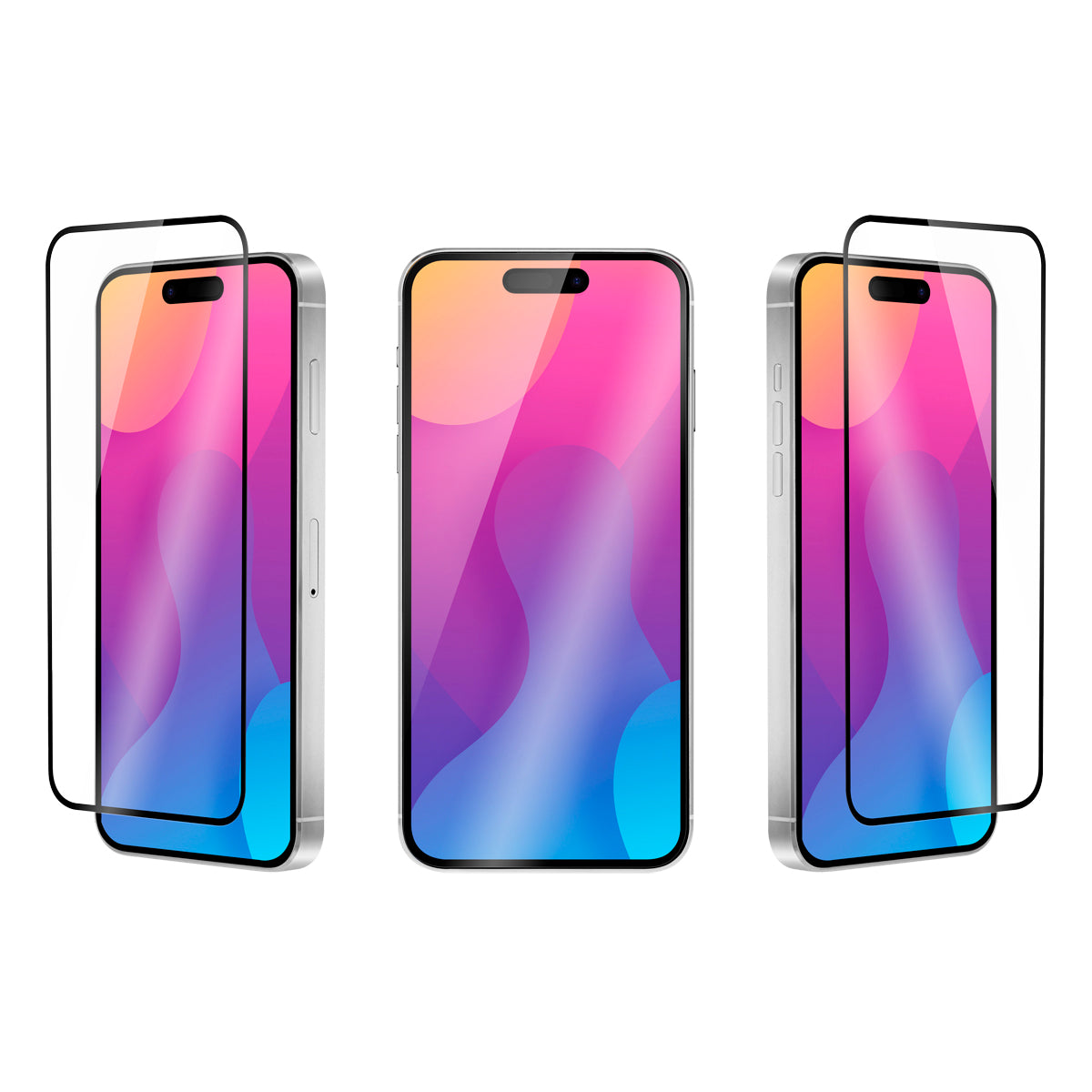 OptiGuard Eco Glass Plus - iPhone 15 Plus | iPhone 14 Pro Max Screen Protector - Clear | Black Frame