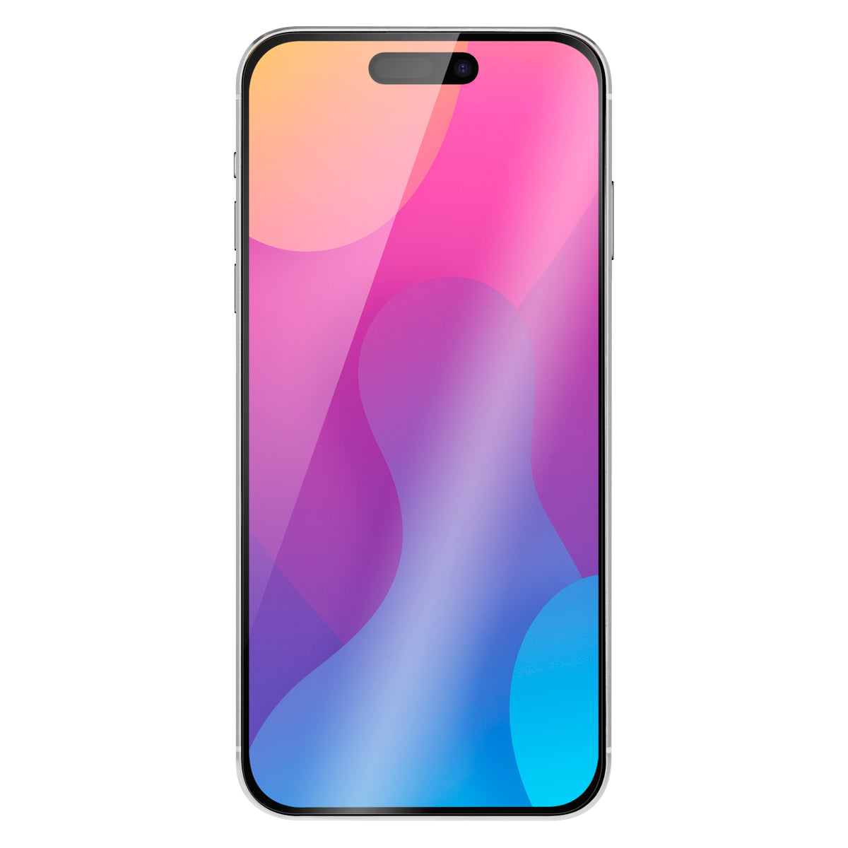 OptiGuard Eco Glass - Apple iPhone 15 Plus Screen Protector - Clear, Front View of the Screen Protector applied on the Display of the Phone.