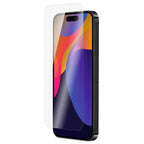 OptiGuard Eco Glass - Apple iPhone 15 Pro Max Screen Protector - Clear, Left Angled Front View with Screen Protector applied on the Display of the Phone.