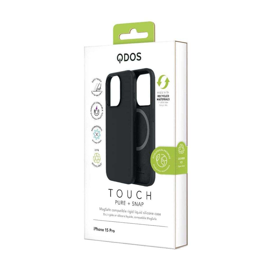 Touch Pure + Snap - Apple iPhone 15 Pro Case MagSafe Compatible - Black, showcasing product packaging in white