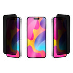 OptiGuard Eco Glass Privacy - Apple iPhone 15, iPhone 14 Screen Protector - Privacy Black, Different Angled View of the Screen Protector applied on the Display of the Phone.