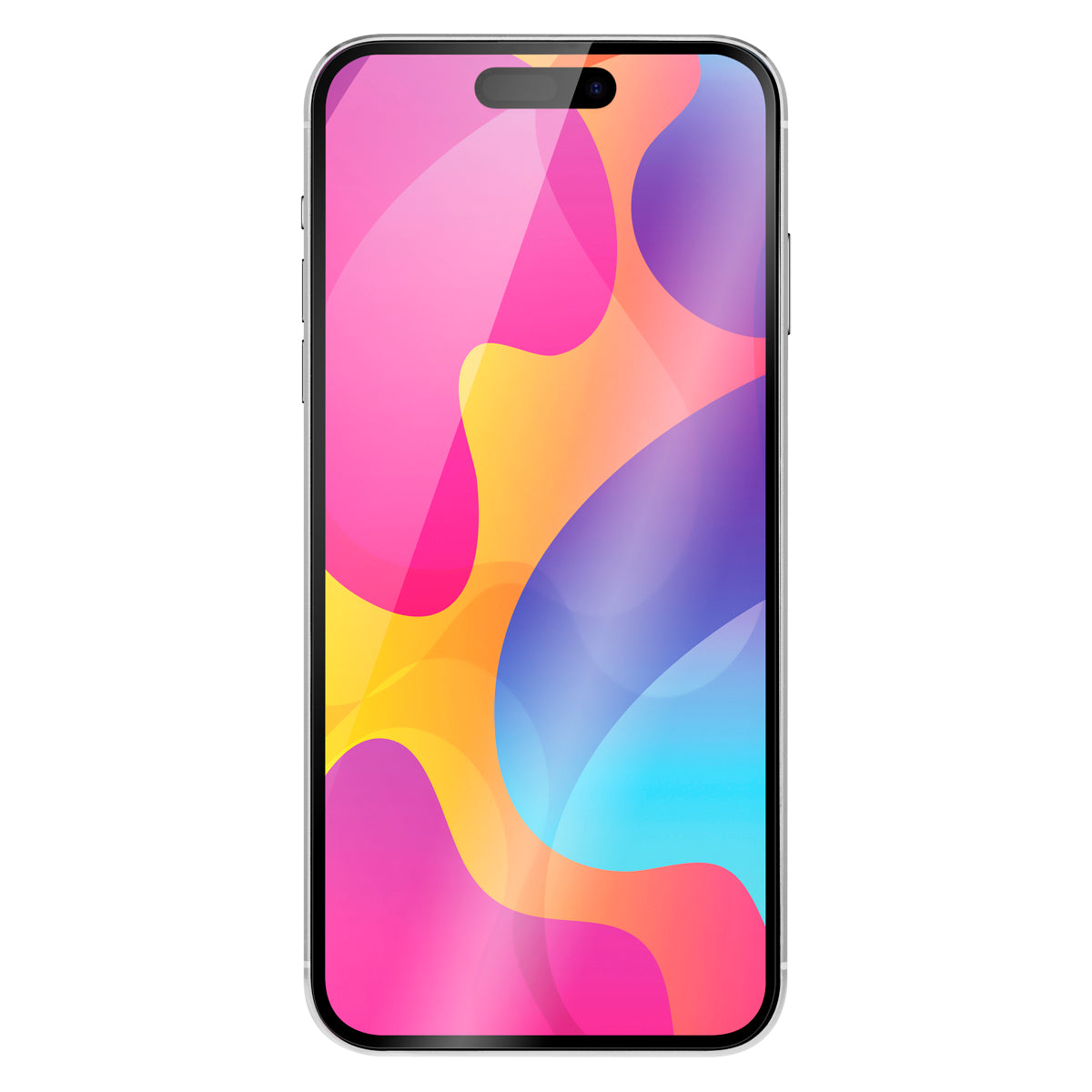 OptiGuard Eco Glass Plus - Apple iPhone 15, iPhone 14 Screen Protector - Clear, Front View of the Screen Protector applied on the Display of the Phone