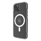 Hybrid Force + Snap - Apple iPhone 15 Case MagSafe Compatible - Clear, Angled Rear View Transparent Back with Phone