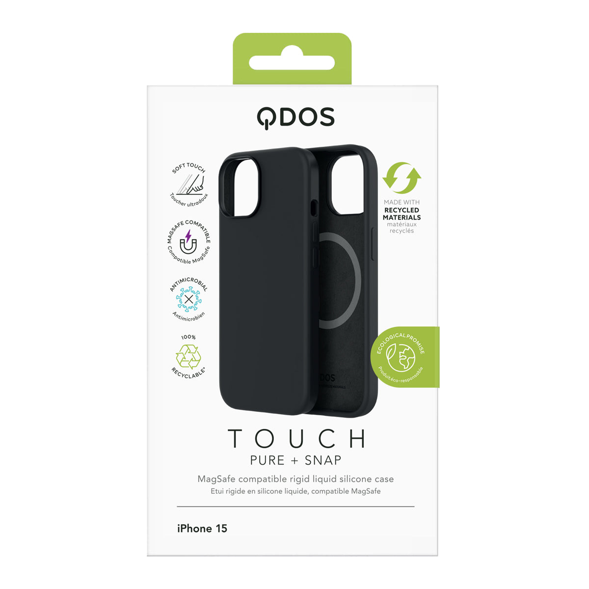 Touch Pure + Snap - iPhone 15 Case MagSafe Compatible - Black