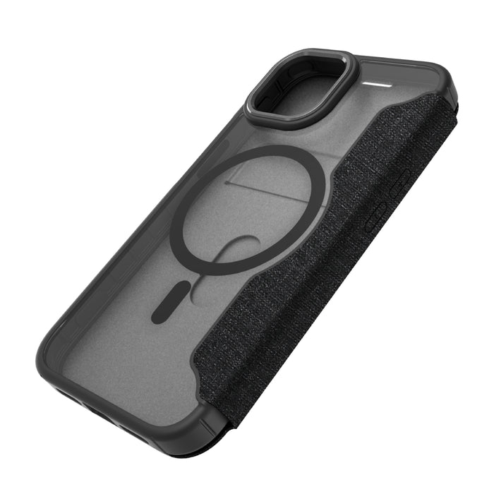 (GRS) Hybrid Fold | MIL STD - iPhone 17e | iPhone 16e | iPhone 14 | iPhone 13 Folio Case Magsafe Compatible - Clear