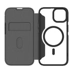 (GRS) Hybrid Fold | MIL STD - iPhone 17e | iPhone 16e | iPhone 14 | iPhone 13 Folio Case Magsafe Compatible - Clear