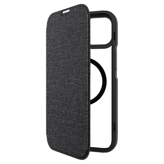 Hybrid Fold | MIL STD - iPhone 16e / iPhone 14 / iPhone 13 Folio Case Magsafe Compatible - Clear