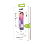 OptiGuard Eco Glass Plus - Apple iPhone 16 Plus, iPhone 15 Plus Screen Protector - Clear with Black Frame, showcasing product packaging in white