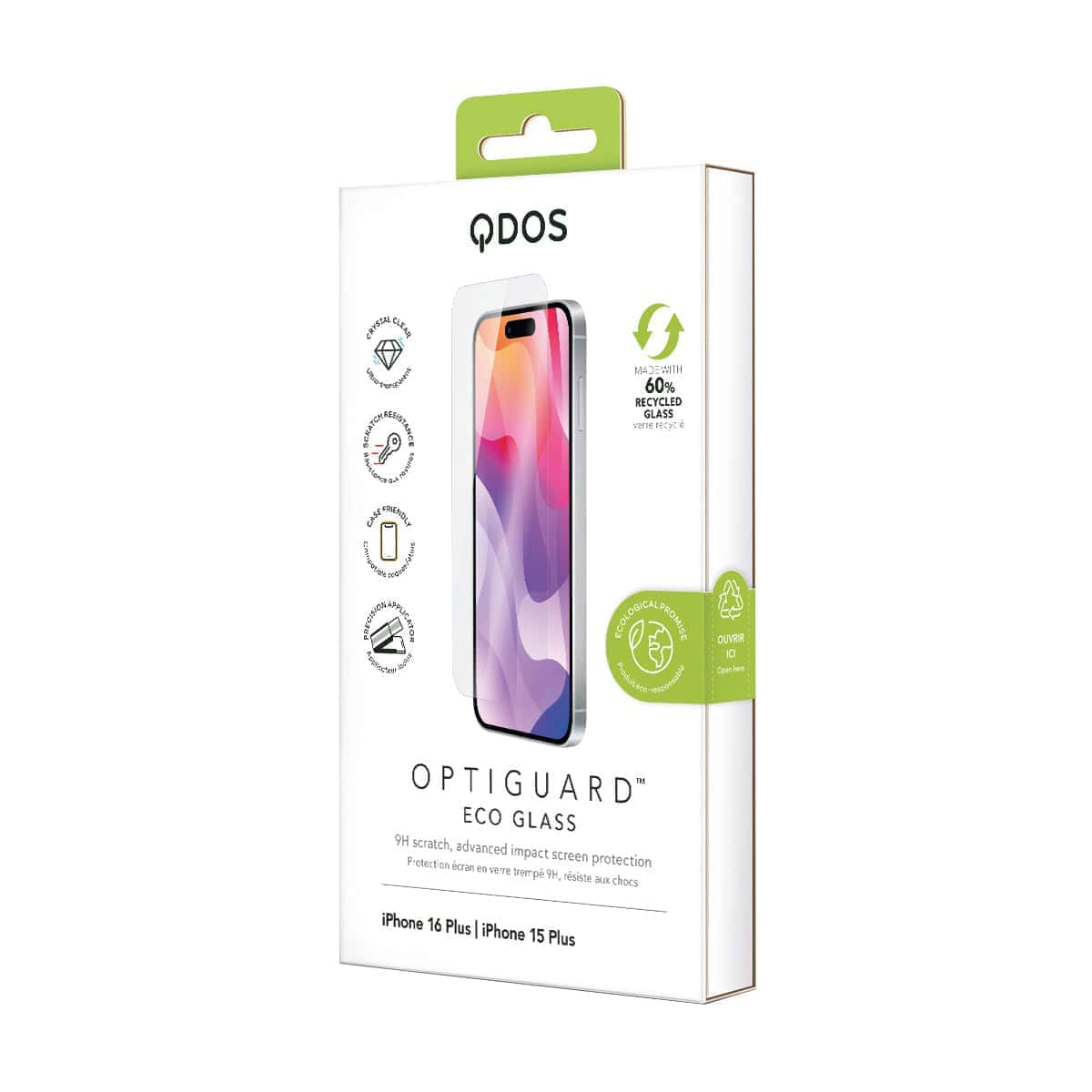 OptiGuard Eco Glass - iPhone 16 Plus | iPhone 15 Plus Screen Protector - Clear