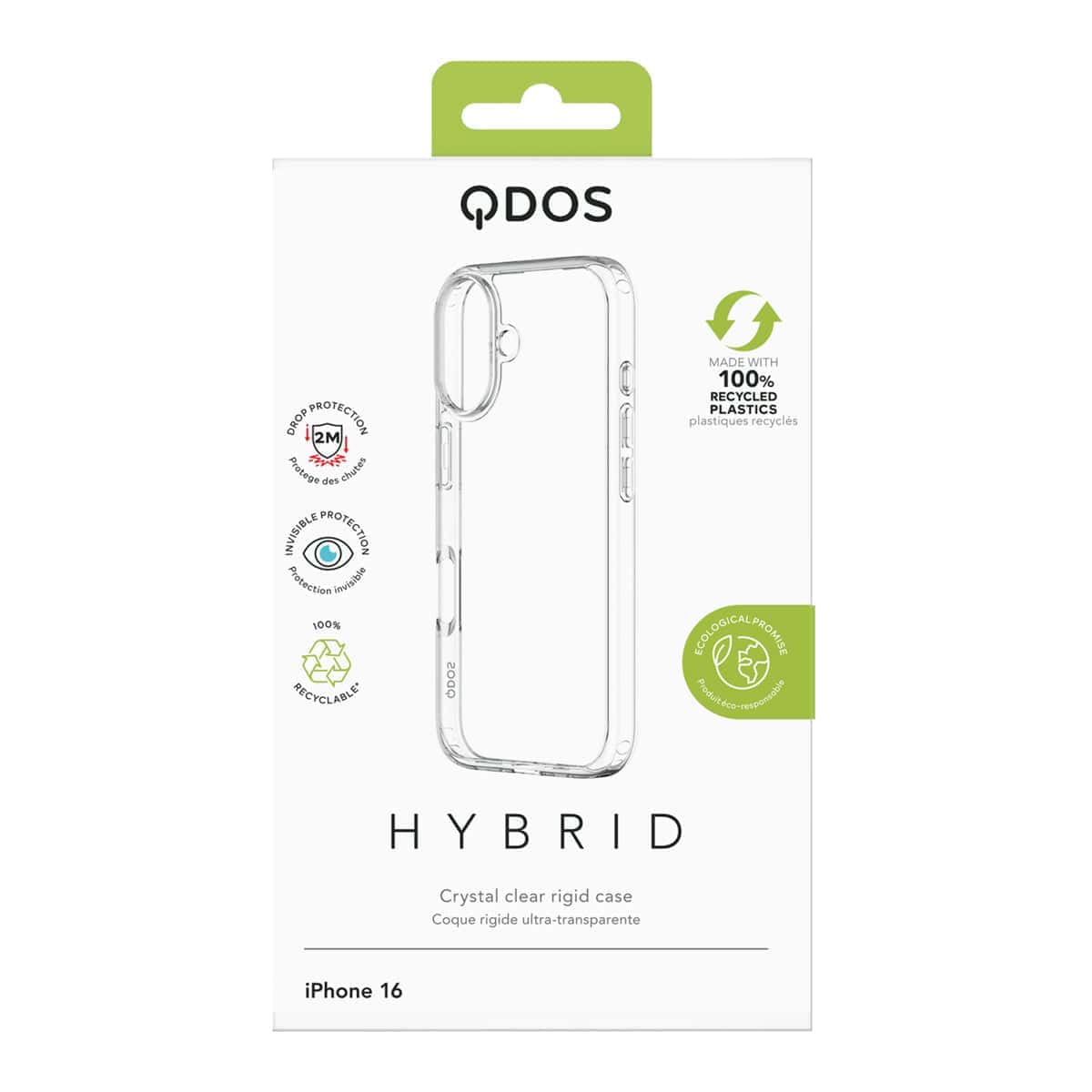 Hybrid Drop + Snap - Apple iPhone 16 Plus Case MagSafe Compatible - Clear, showcasing product packaging in white