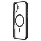 Hybrid Soft  + Snap - Apple iPhone 16 Plus Case MagSafe Compatible - Clear Black, Angled Rear View Frosted  Back Without Phone