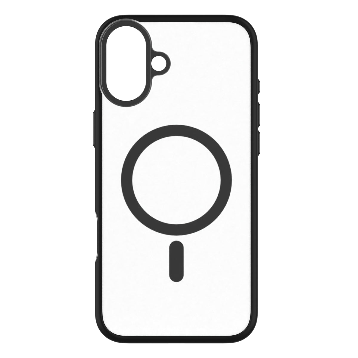 Hybrid Soft  + Snap - Apple iPhone 16 Plus Case MagSafe Compatible - Clear Black, Rear View Frosted  Back Without Phone