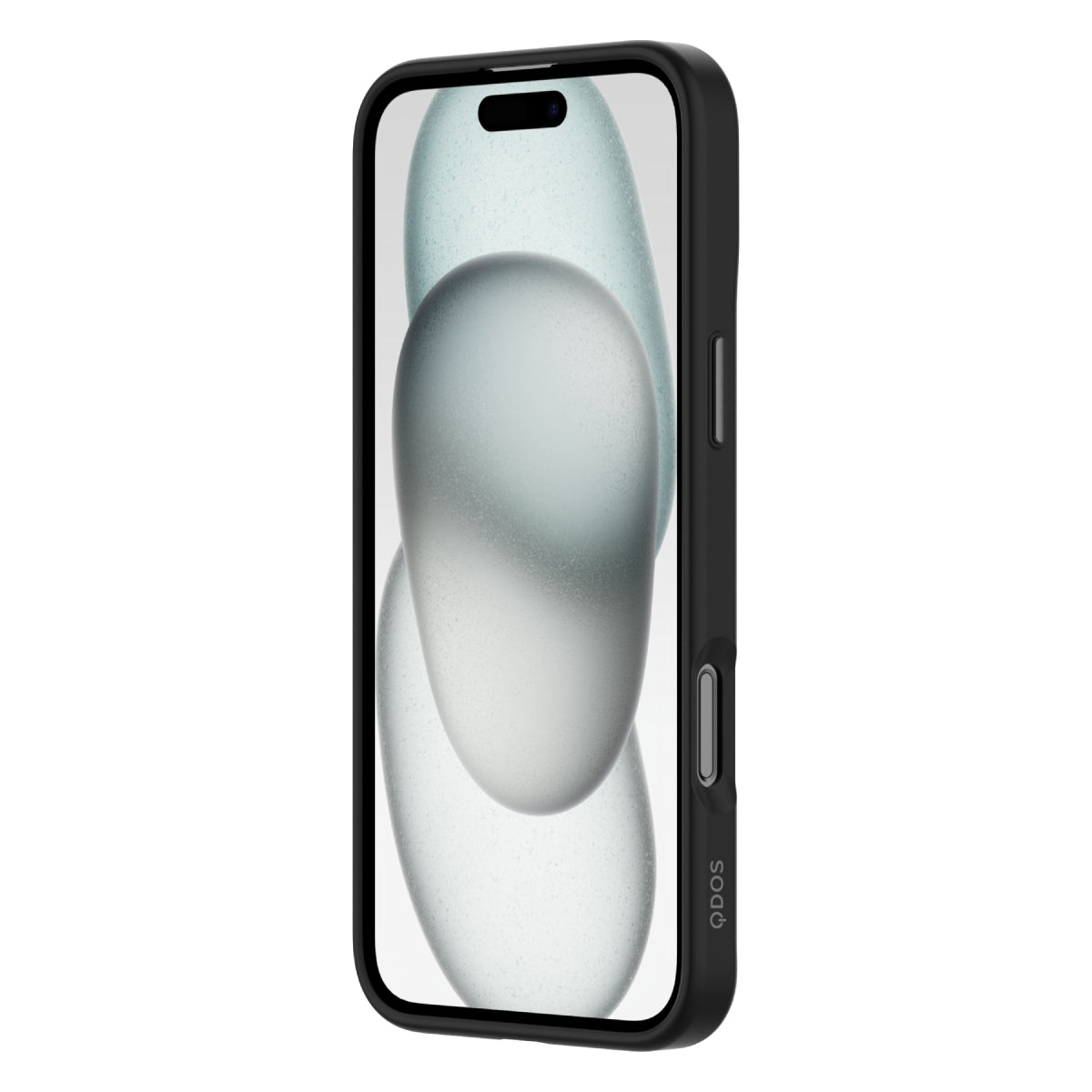 Hybrid Soft  + Snap - Apple iPhone 16 Plus Case MagSafe Compatible - Clear Black, Angled Front View with Screen Display