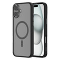 Hybrid Soft  + Snap - Apple iPhone 16 Plus Case MagSafe Compatible - Clear Black, Side and Back View with Screen Display