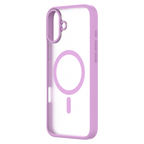 Hybrid Soft  + Snap - Apple iPhone 16 Plus Case MagSafe Compatible - Clear Pink, Angled Rear View Frosted  Back Without Phone
