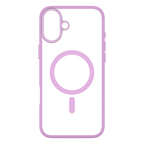 Hybrid Soft  + Snap - Apple iPhone 16 Plus Case MagSafe Compatible - Clear Pink, Rear View Frosted  Back Without Phone