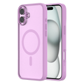 Hybrid Soft  + Snap - Apple iPhone 16 Plus Case MagSafe Compatible - Clear Pink, Side and Back View with Screen Display