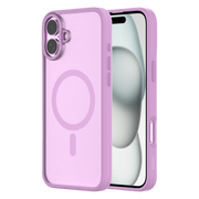 Hybrid Soft  + Snap - Apple iPhone 16 Plus Case MagSafe Compatible - Clear Pink, Side and Back View with Screen Display