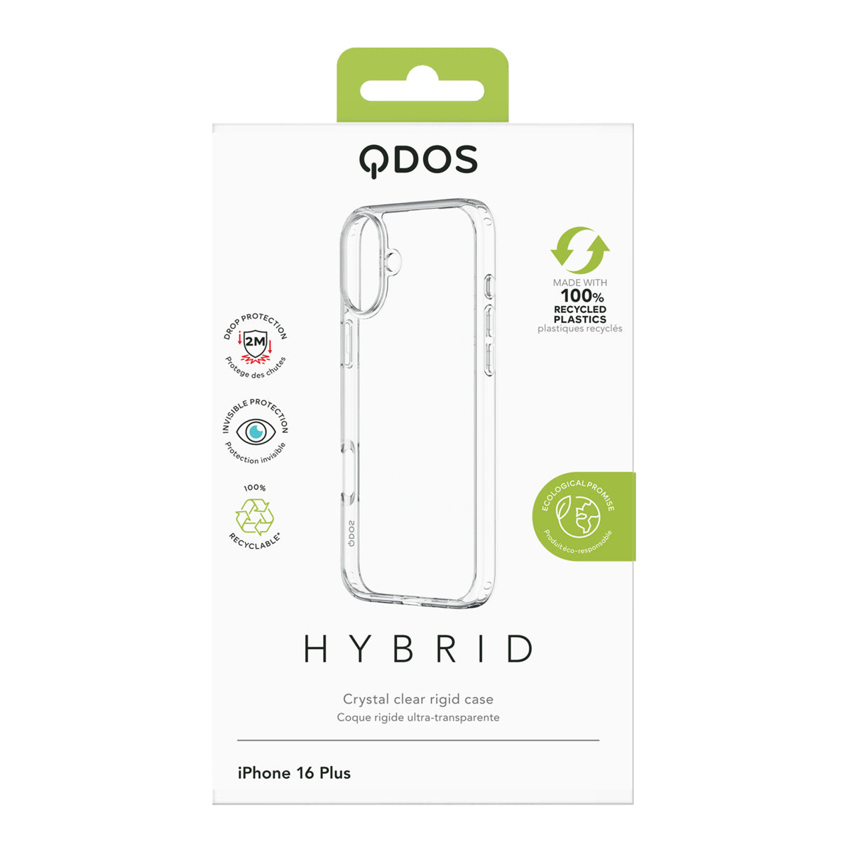 Hybrid - Apple iPhone 16 Plus Case - Clear, showcasing product packaging in white