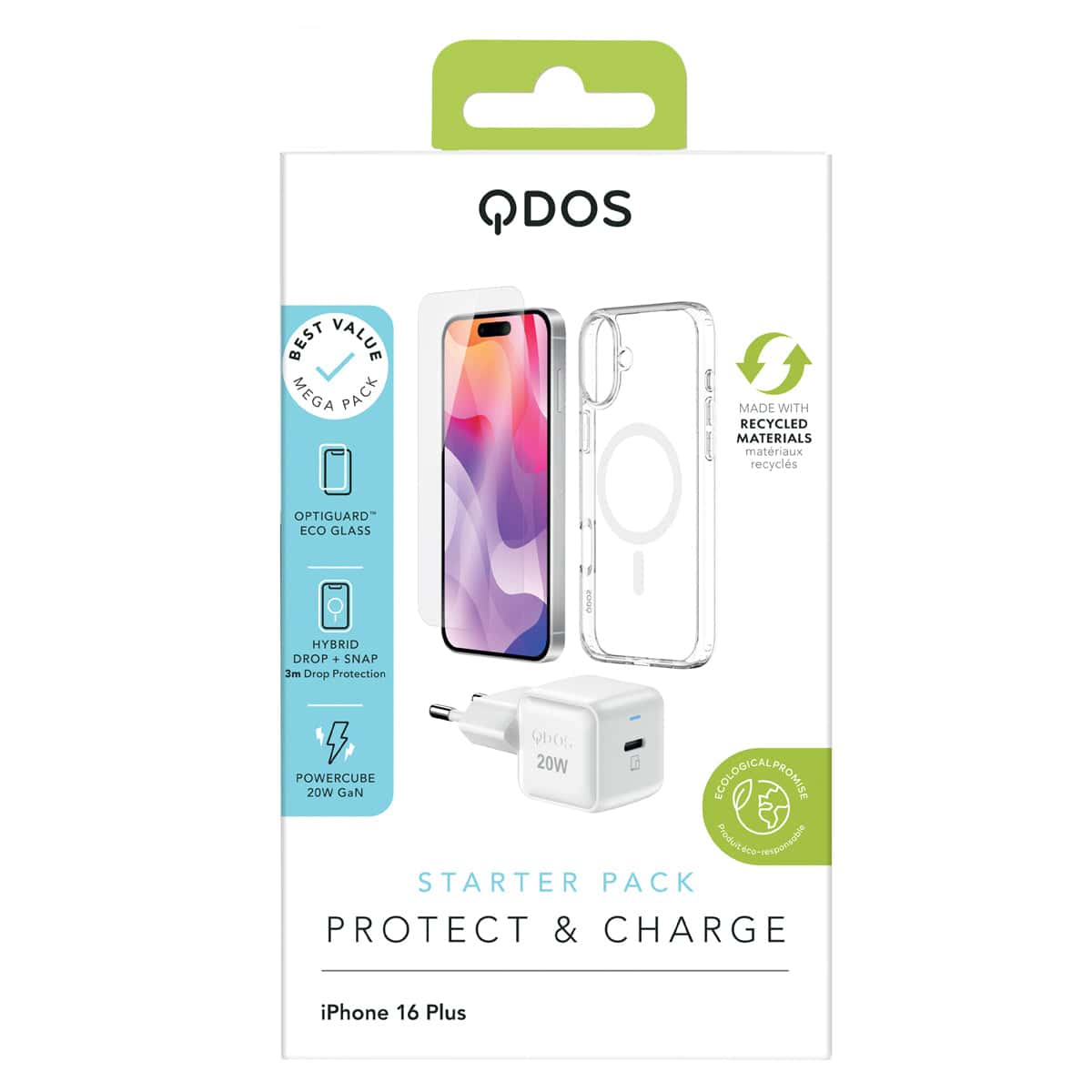 QDOS Starter Pack - iPhone 16 Plus - White