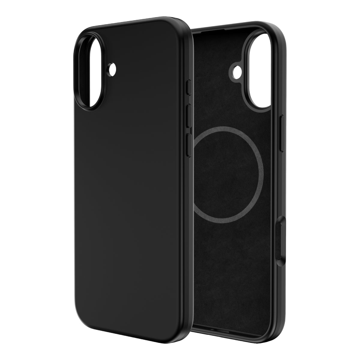 Touch Pure + Snap - Apple iPhone 16 Plus Case MagSafe Compatible - Black, Side and Back View Without Phone