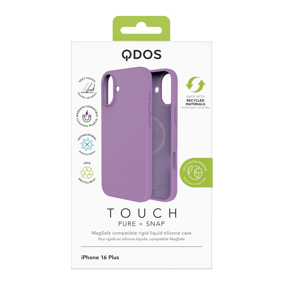 Touch Pure + Snap - Apple iPhone 16 Plus Case MagSafe Compatible - Pink, showcasing product packaging in white