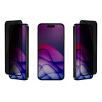 OptiGuard Eco Glass Privacy - Apple iPhone 16 Pro Screen Protector - Privacy Black, Different Angled View with Screen Protector applied on the Display of the Phone