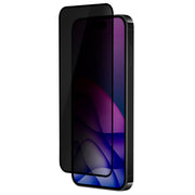 OptiGuard Eco Glass Privacy - Apple iPhone 16 Pro Screen Protector - Privacy Black, Left Angled Front View with Screen Protector applied on the Display of the Phone