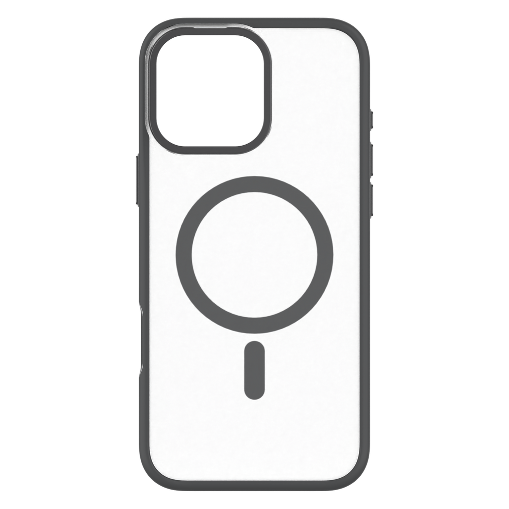 Hybrid Soft  + Snap - Apple iPhone 16 Pro Max Case MagSafe Compatible - Clear Black Titanium, Rear View Frosted  Back Without Phone