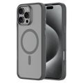 Hybrid Soft  + Snap - Apple iPhone 16 Pro Max Case MagSafe Compatible - Clear Black Titanium, Side and Back View with Screen Display