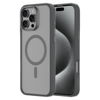 Hybrid Soft  + Snap - Apple iPhone 16 Pro Max Case MagSafe Compatible - Clear Black Titanium, Side and Back View with Screen Display