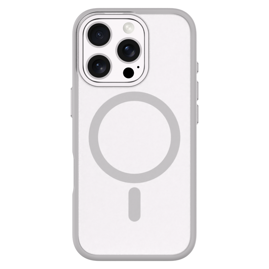 Hybrid Soft  + Snap - Apple iPhone 16 Pro Max Case MagSafe Compatible - Clear Natural Titanium, Rear View Frosted  Back with Phone