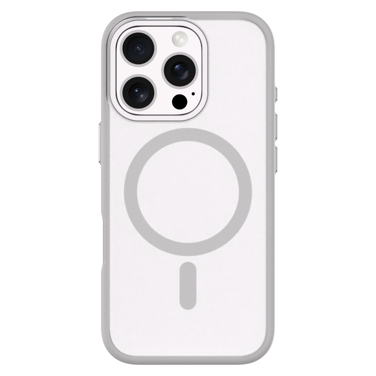 Hybrid Soft  + Snap - Apple iPhone 16 Pro Max Case MagSafe Compatible - Clear Natural Titanium, Rear View Frosted  Back with Phone
