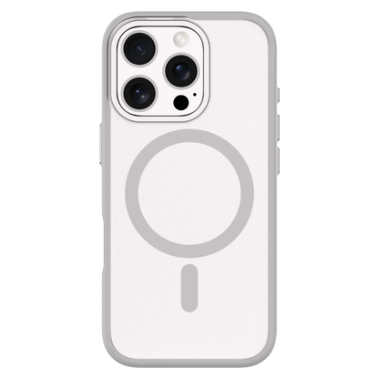 Hybrid Soft  + Snap - Apple iPhone 16 Pro Max Case MagSafe Compatible - Clear Natural Titanium, Rear View Frosted  Back with Phone