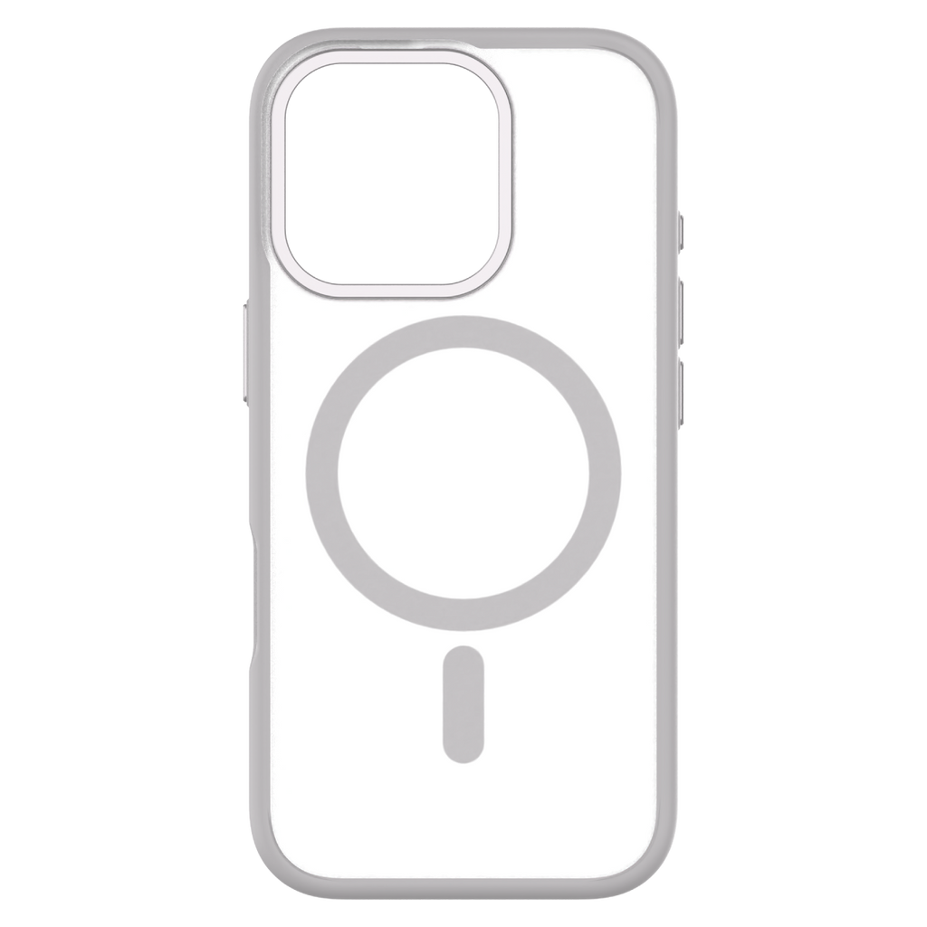 Hybrid Soft  + Snap - Apple iPhone 16 Pro Max Case MagSafe Compatible - Clear Natural Titanium, Rear View Frosted  Back Without Phone