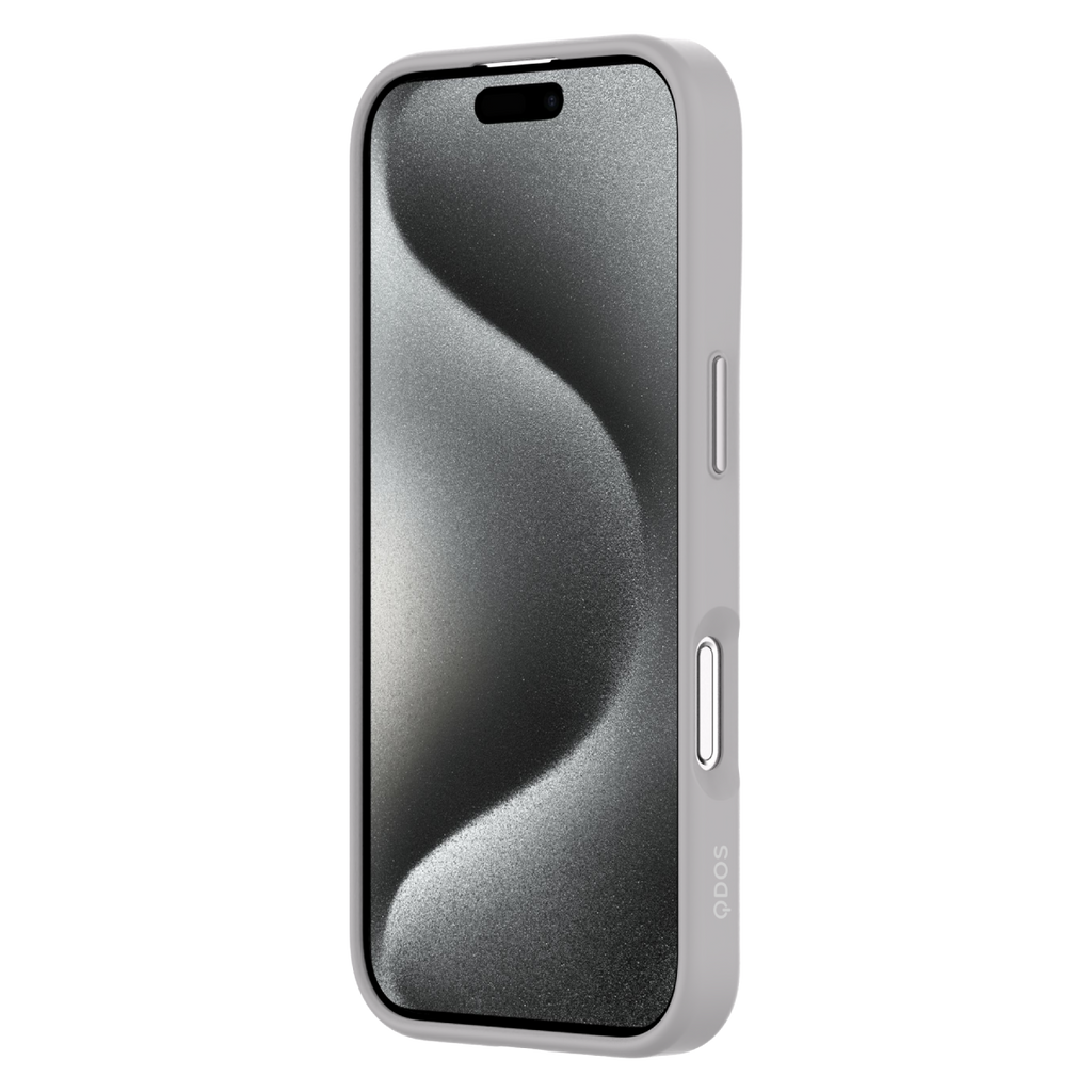 Hybrid Soft  + Snap - Apple iPhone 16 Pro Max Case MagSafe Compatible - Clear Natural Titanium, Angled Front View with Screen Display