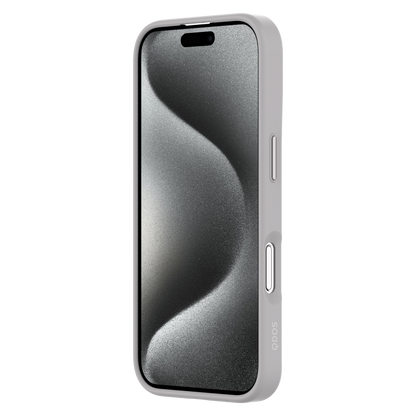 Hybrid Soft  + Snap - Apple iPhone 16 Pro Max Case MagSafe Compatible - Clear Natural Titanium, Angled Front View with Screen Display