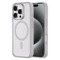 Hybrid Soft  + Snap - Apple iPhone 16 Pro Max Case MagSafe Compatible - Clear Natural Titanium, Side and Back View with Screen Display