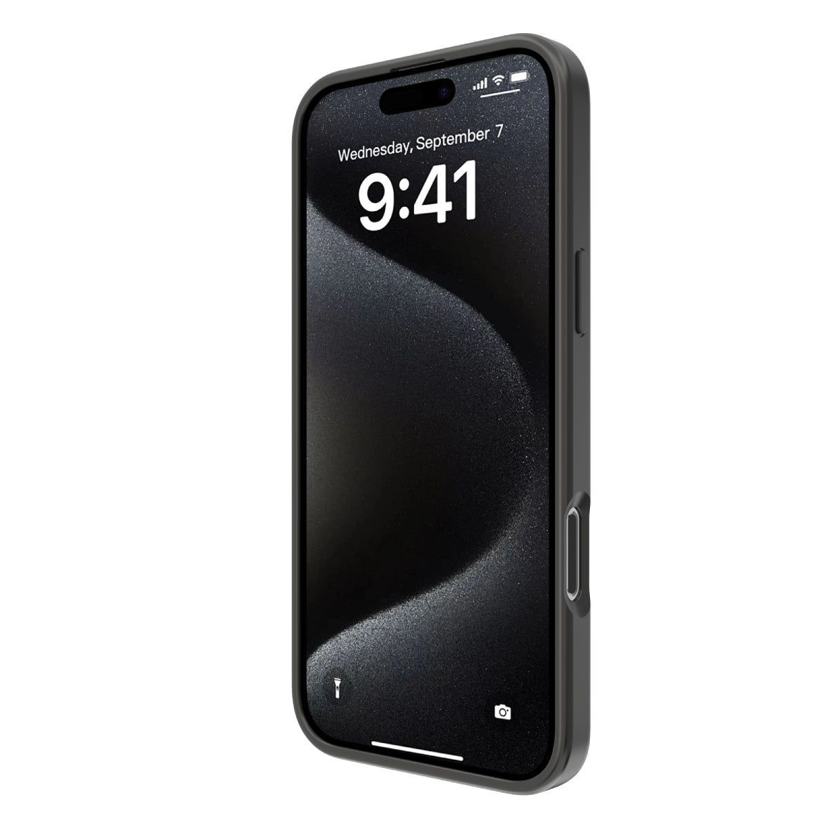 Touch Pure + Snap - Apple iPhone 16 Pro Max Case MagSafe Compatible - Black Titanium, Angled Front View with Screen Display