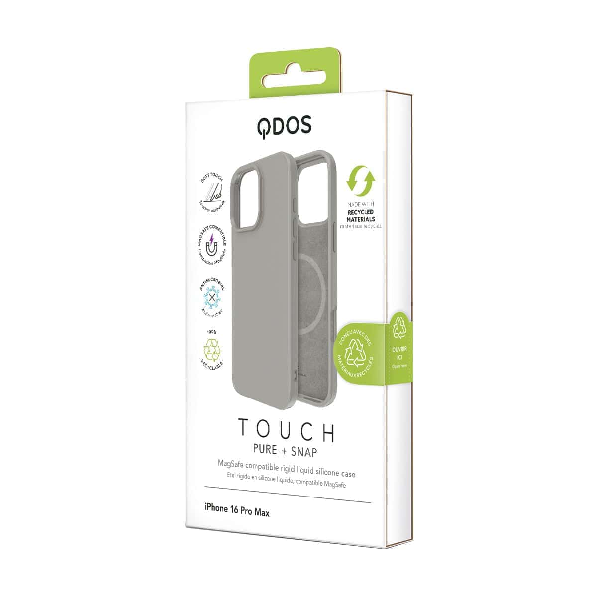 Touch Pure + Snap - Apple iPhone 16 Pro Max Case MagSafe Compatible - Natural Titanium, showcasing product packaging in white