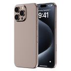 OptiRings - Apple iPhone 16 Pro, iPhone 16 Pro Max Camera Lens Protector - Beige Titanium, Side and Back View of the Phone with Camera Lens Protector applied