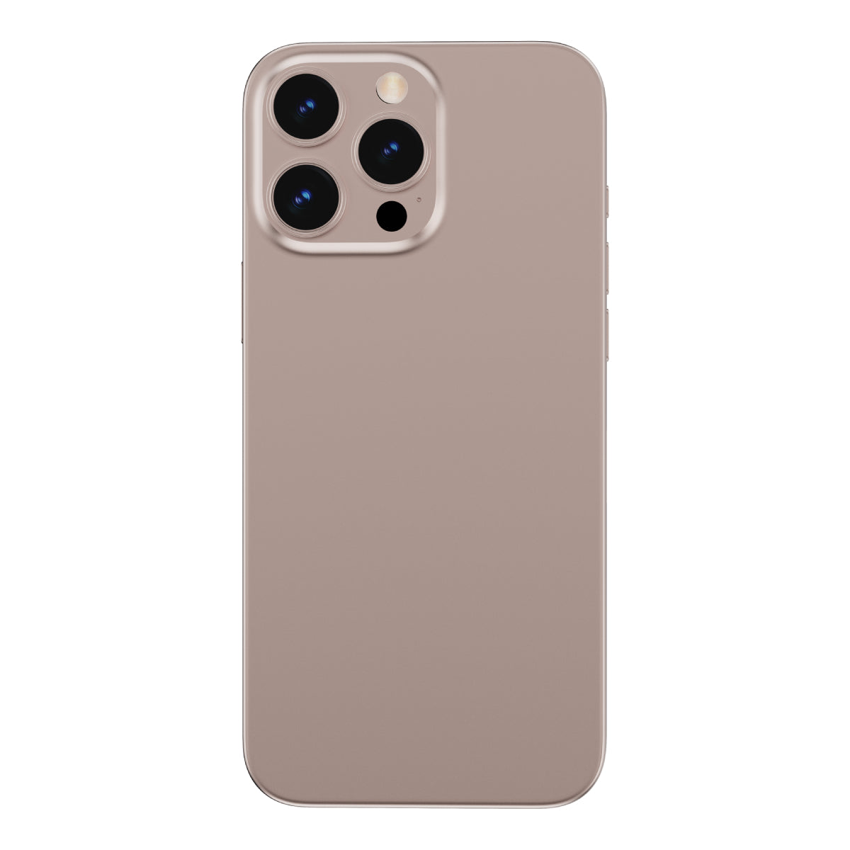 OptiRings - Apple iPhone 16 Pro, iPhone 16 Pro Max Camera Lens Protector - Beige Titanium, Front View of Camera Lens Protector applied to the Phone