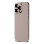 OptiRings - Apple iPhone 16 Pro, iPhone 16 Pro Max Camera Lens Protector - Beige Titanium, Left Angled Zoom Out View of Camera Lens Protector applied to the Phone