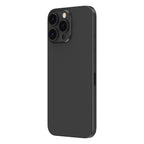 OptiRings - Apple iPhone 16 Pro, iPhone 16 Pro Max Camera Lens Protector - Black Titanium, Left Angled Zoom Out View of Camera Lens Protector applied to the Phone