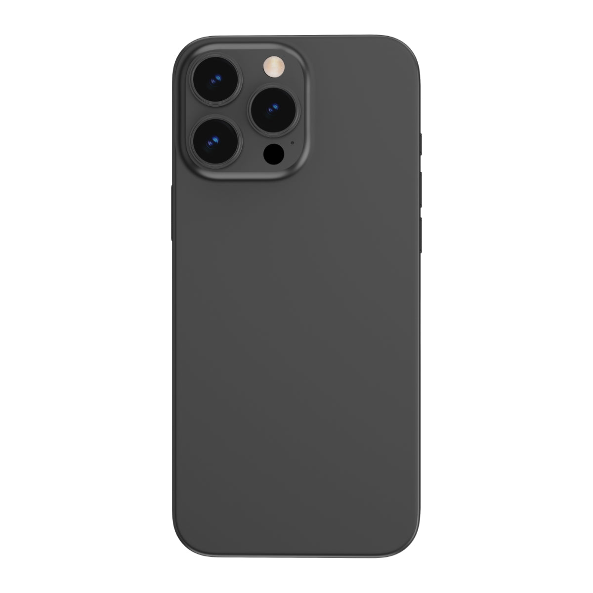 OptiRings - Apple iPhone 16 Pro, iPhone 16 Pro Max Camera Lens Protector - Black Titanium, Front View of Camera Lens Protector applied to the Phone