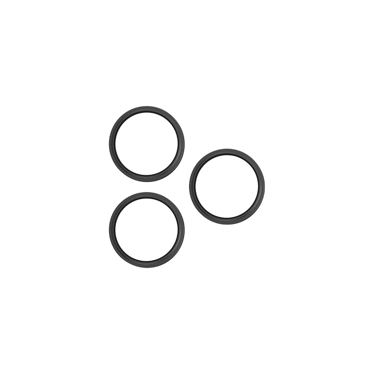 OptiRings - Apple iPhone 16 Pro, iPhone 16 Pro Max Camera Lens Protector - Black Titanium, Front View of the Camera Lens Protector Itself