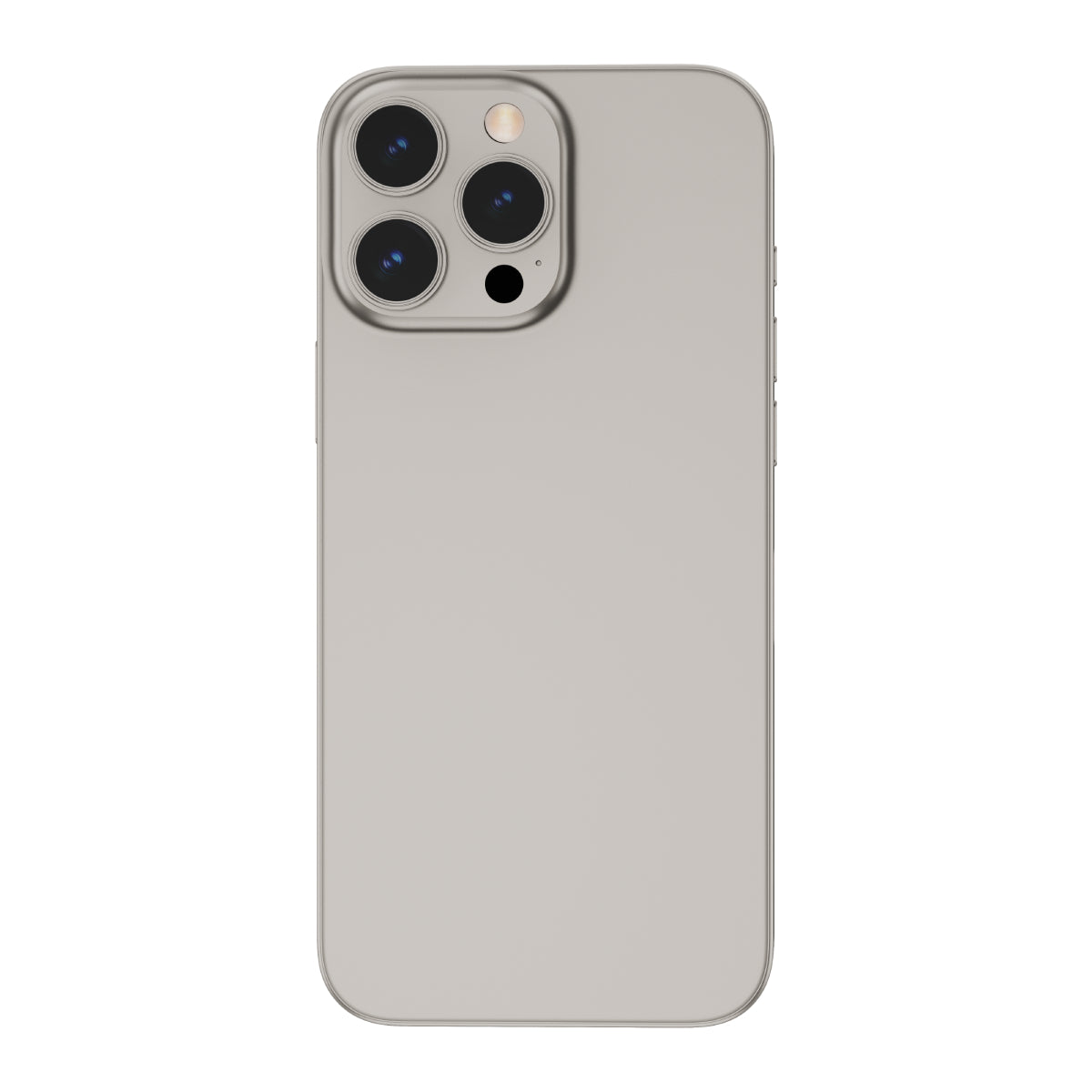 OptiRings - Apple iPhone 16 Pro, iPhone 16 Pro Max Camera Lens Protector - Natural Titanium, Front View of Camera Lens Protector applied to the Phone
