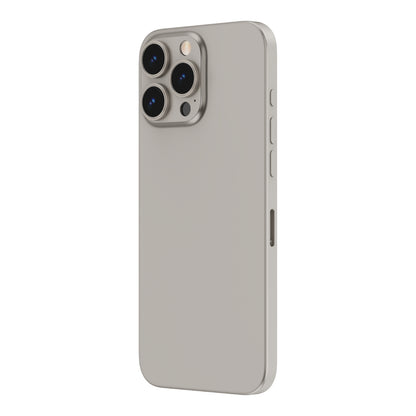 OptiRings - Apple iPhone 16 Pro, iPhone 16 Pro Max Camera Lens Protector - Natural Titanium, Left Angled Zoom Out View of Camera Lens Protector applied to the Phone