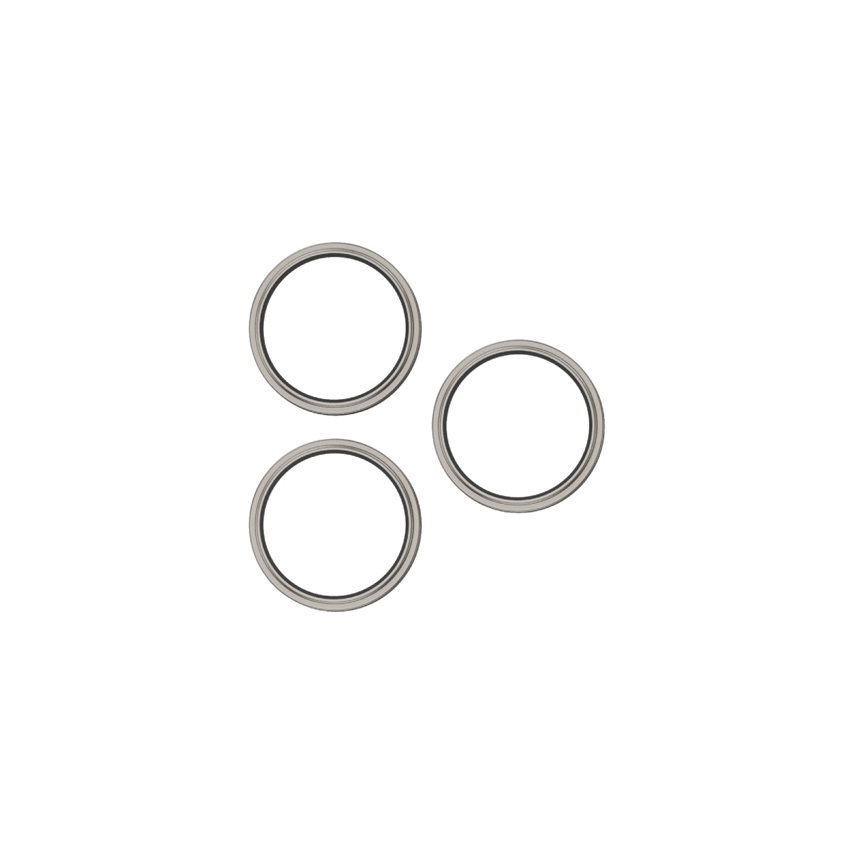 OptiRings - Apple iPhone 16 Pro, iPhone 16 Pro Max Camera Lens Protector - Natural Titanium, Front View of the Camera Lens Protector Itself